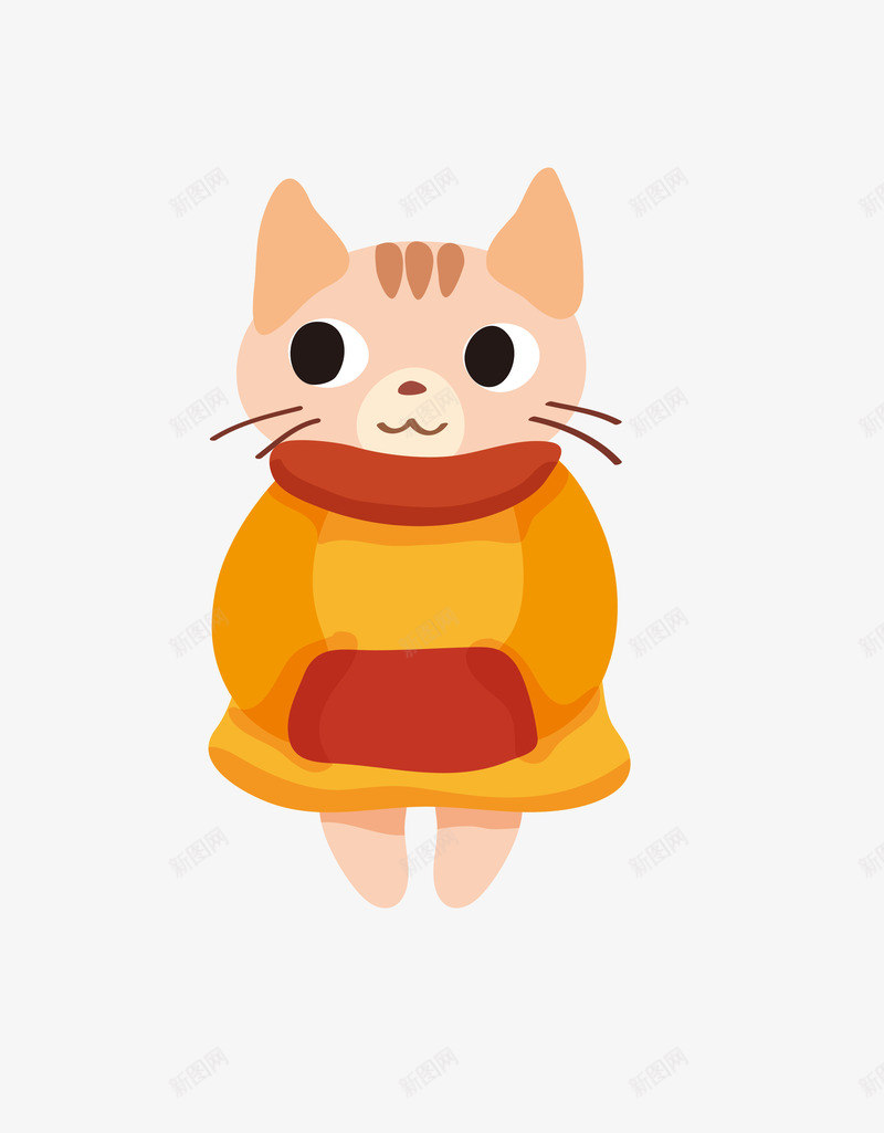 穿毛衣的卡通猫咪png免抠素材_88icon https://88icon.com 动物 卡通 可爱的 毛衣 猫咪 眼睛 简图 胡须