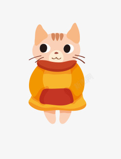 穿毛衣的卡通猫咪素材