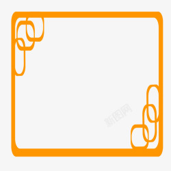 橘色相框基色复古边框高清图片