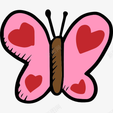 甜甜蜜蜜情人节蝴蝶图标图标