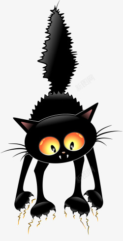 妖魔鬼怪黑色惊吓黑猫高清图片