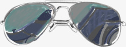 手绘卡通太阳镜眼镜素材