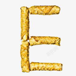 E型字母的卷心饼干素材