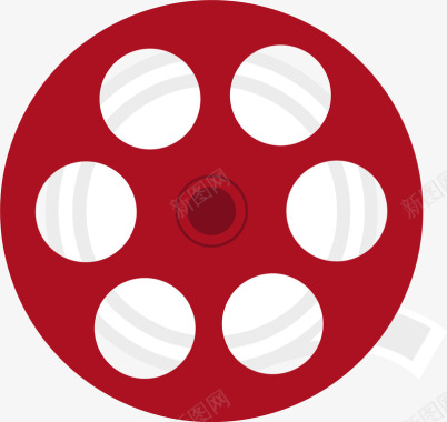 灰色稻穗电影节红色底片圆盘图标图标