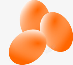 三个卡通橘色的鸡蛋素材