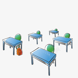 教室桌椅矢量图素材