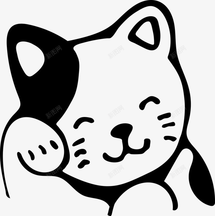 黑色手绘的招财猫png免抠素材_88icon https://88icon.com png图形 png装饰 手绘 招财猫 猫咪 装饰 黑色 黑色招财猫