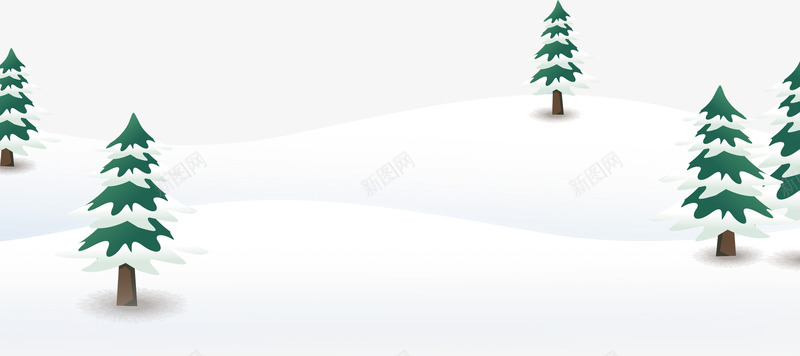有很多绿色松树的雪地png免抠素材_88icon https://88icon.com 松树 绿色 雪地