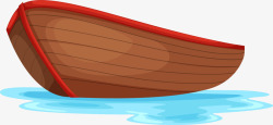 世界海洋日棕色木船素材