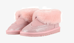 粉色低帮雪地靴素材