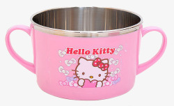 粉色猫咪儿童碗素材