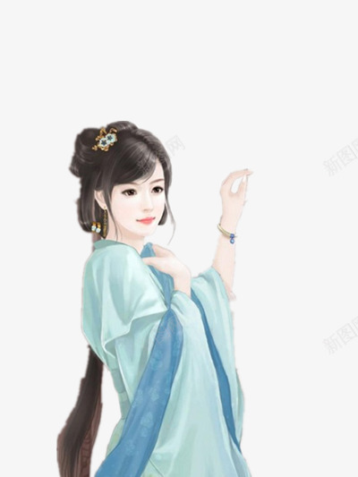 蓝衣女子图人物造型png免抠素材_88icon https://88icon.com 人物 女子 造型