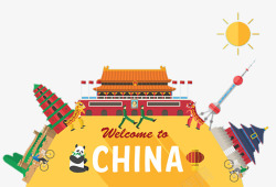 中国高塔铁塔熊猫素材