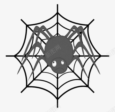 手绘黑色蜘蛛丝网图标图标