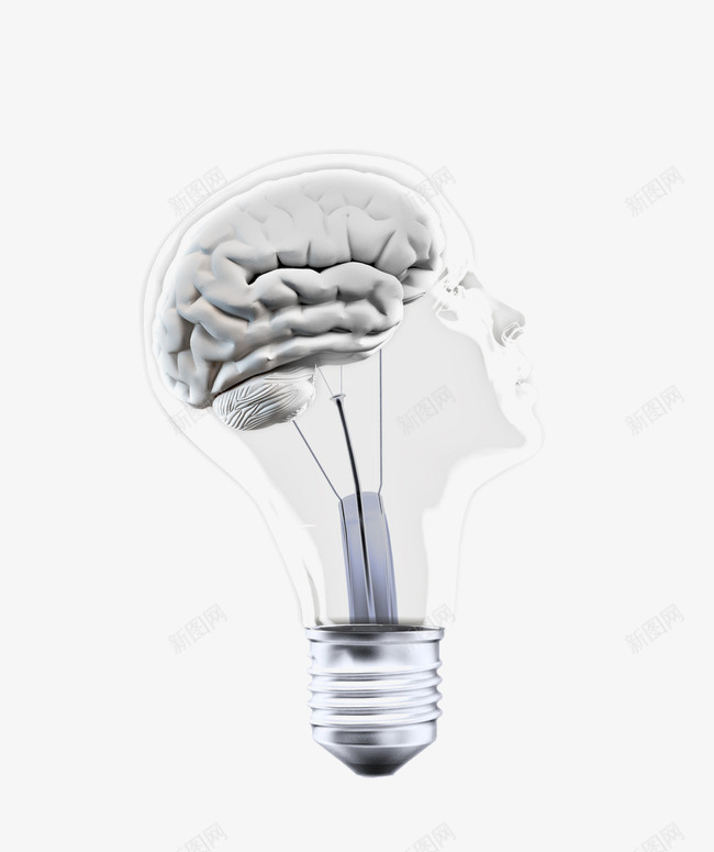 创意电灯泡png免抠素材_88icon https://88icon.com 创意电灯泡 创意素材 大脑 装饰