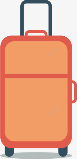 橘红旅游季拉杆箱矢量图素材