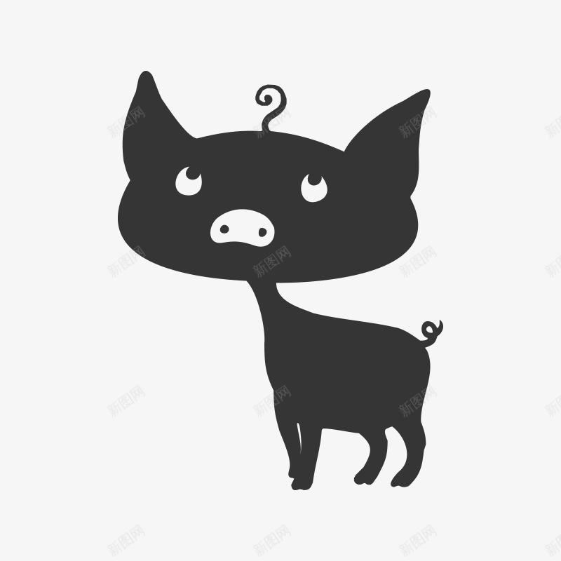 卡通小猪png免抠素材_88icon https://88icon.com 剪影 卡通 家畜 小猪 尾巴 手绘 猪鼻子 简图