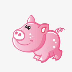 手绘可爱动物小猪矢量图素材
