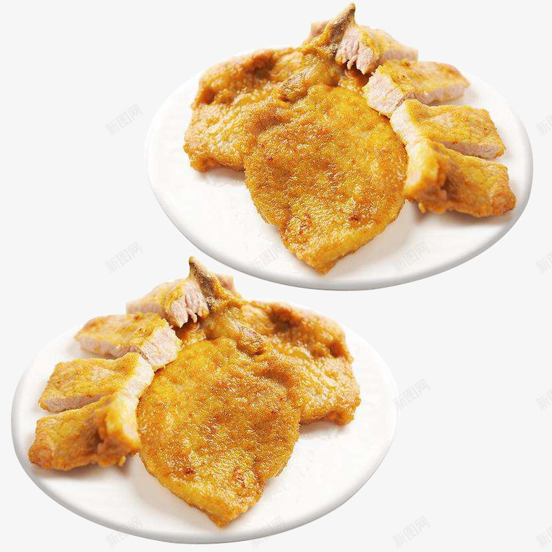 炸猪排两碟装png免抠素材_88icon https://88icon.com 两碟 产品实物 小吃 油炸食物 炸猪排 猪排 美味
