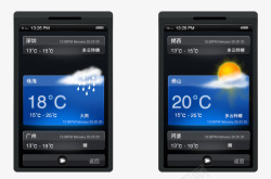手机天气预报界面PSD素材