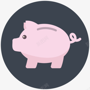 小猪储蓄罐图标矢量图图标