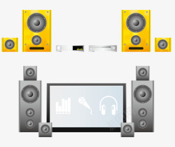 家用电视家用电视音箱矢量图高清图片