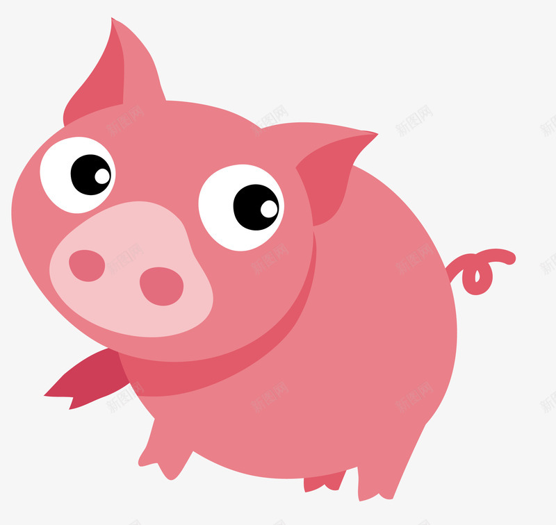 卡通小猪矢量图eps免抠素材_88icon https://88icon.com 动物 卡通 卡通猪 可爱 手绘 猪猪 粉红色 矢量图