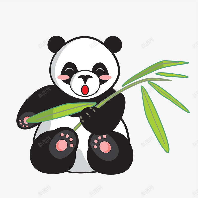 熊猫吃竹叶png免抠素材_88icon https://88icon.com 可爱 国宝 熊猫