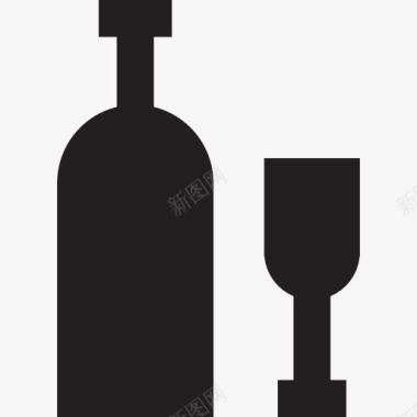 酒瓶酒瓶和格拉斯图标图标