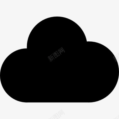 多云天气黑色的云图标图标