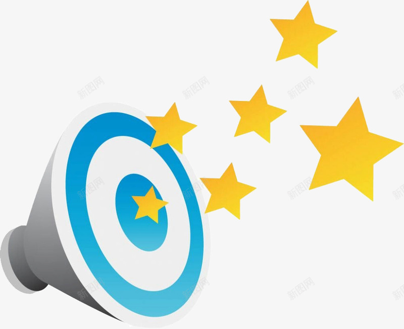 蓝色喇叭星星png免抠素材_88icon https://88icon.com 喇叭 日常生活用品 生活日用品 生活物品 生活用品