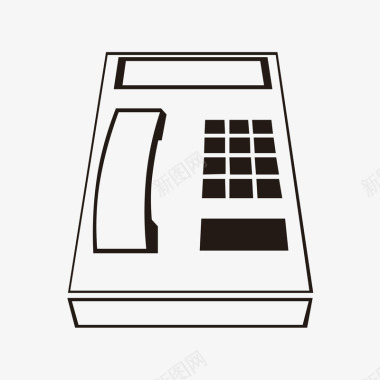 台式电话机简笔画图标图标