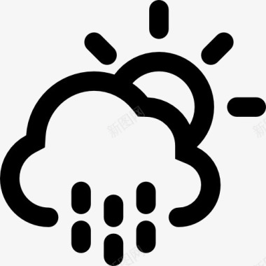 雨下雨天天气符号图标图标