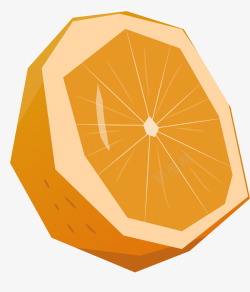 黄色几何简约橘子素材