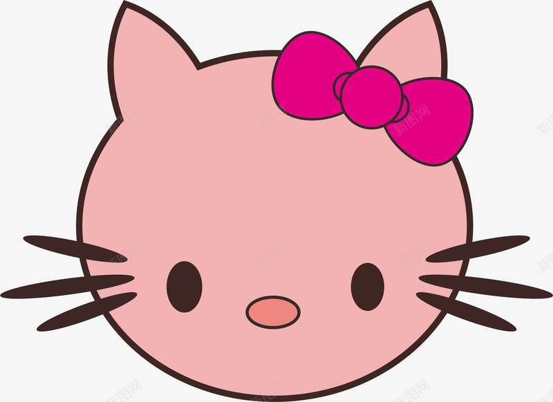 粉色可爱卡通猫咪png免抠素材_88icon https://88icon.com 卡通 可爱 猫咪 粉色