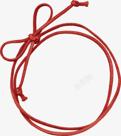 红色绳索环形装饰素材