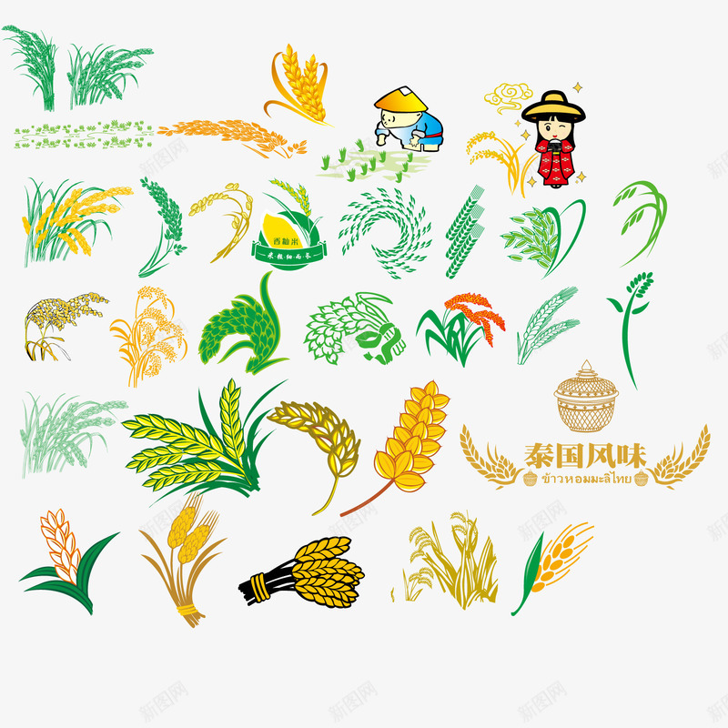 艺术粮食农作物png免抠素材_88icon https://88icon.com 剪影 小麦 收割 食物 麦穗