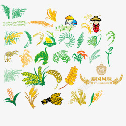 麦穗剪影艺术粮食农作物高清图片