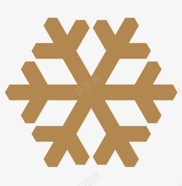 冬天雪人咖啡色之雪花3图标图标
