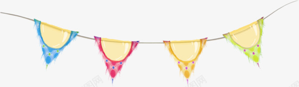 手绘绳子上的彩色三角巾png免抠素材_88icon https://88icon.com 三角巾免抠素材 卡通三角巾 彩色三角巾 手绘三角巾