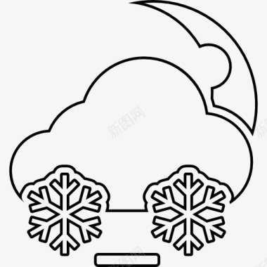 雪天气行程概述雪夜薄轮廓图标图标