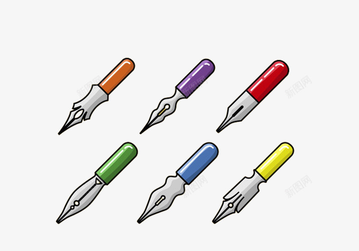 钢笔笔尖笔头psd免抠素材_88icon https://88icon.com 彩色 笔头 笔尖 简单