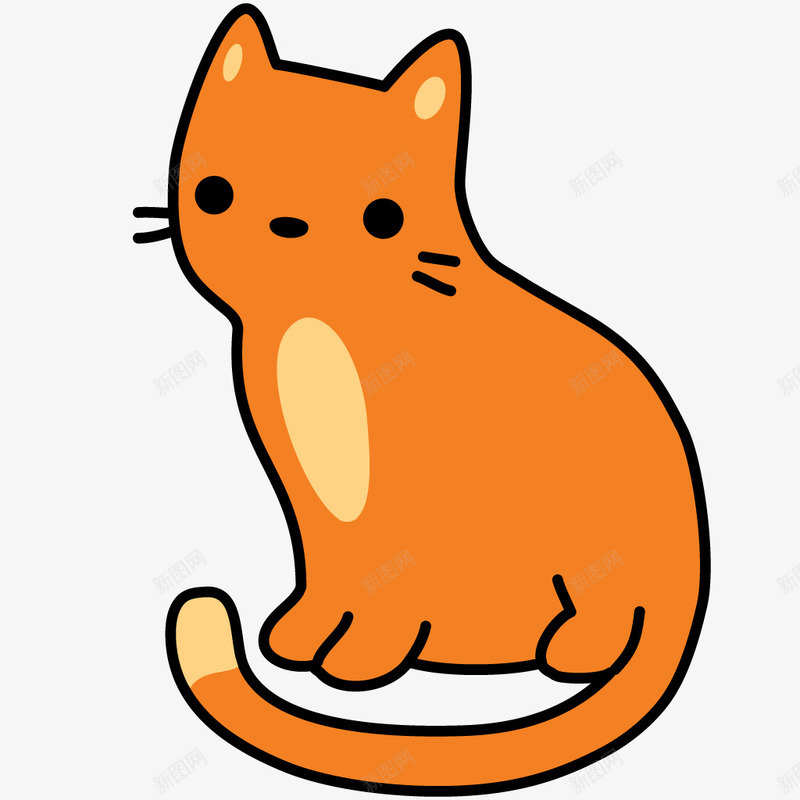 橘色猫咪png免抠素材_88icon https://88icon.com 一只 卡通 可爱 坐着 尾巴 橘色 猫咪 耳朵