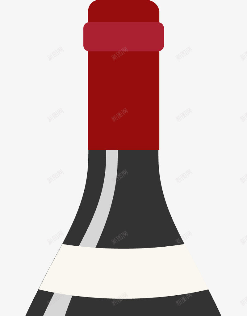 卡通红色红酒瓶png免抠素材_88icon https://88icon.com 卡通 瓶子 瓶盖 简约 红色 红酒瓶