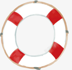 红白相间游泳圈矢量图素材
