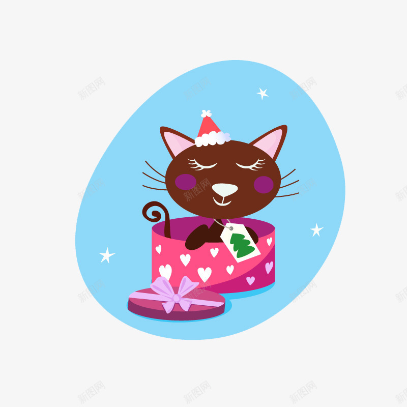 礼盒中的可爱猫咪png免抠素材_88icon https://88icon.com 可爱猫咪 猫咪 礼盒 黑猫