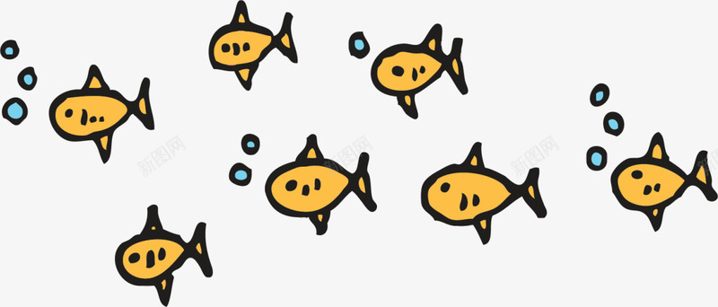 黄色手绘可爱鱼群png免抠素材_88icon https://88icon.com 6月8号 世界海洋日 卡通小鱼 可爱鱼群 大海 自然 黄色小鱼