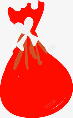 圣诞节红色礼物袋素材