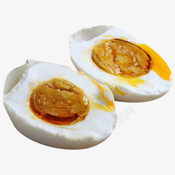 冒油蛋黄两半咸鸭蛋高清图片