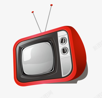 红色电视机图标图标